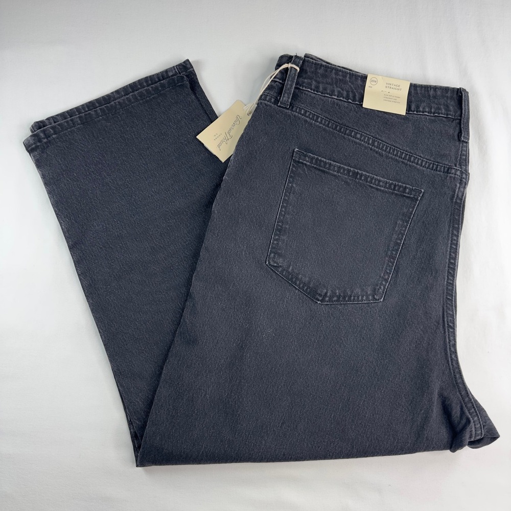 Universal Thread Jeans Womens 20w Black Distressed Straight Leg Denim Stretch